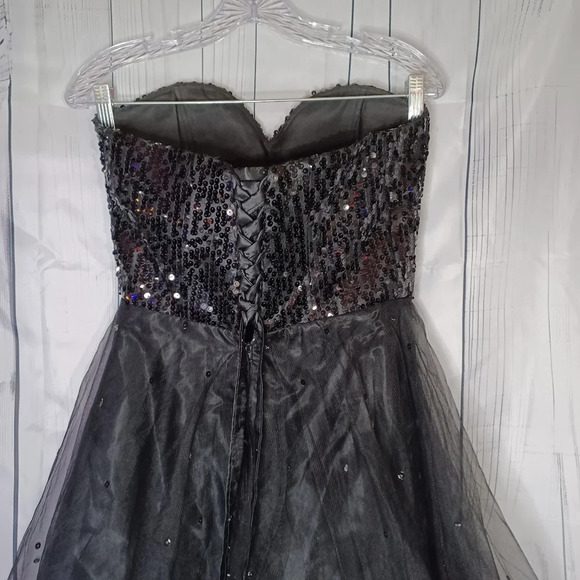 For your special day black strapless sequin mini dress - Picture 8 of 13